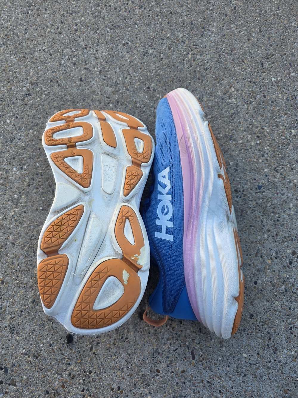HOKA Clifton Blue & Pink Running Shoes Women 8.5D - Picture 8 of 12
